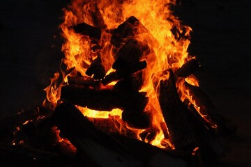 Fire Flaming Burning Wood