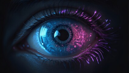 Iridescent Code: The Eye of Technological Clarity. AI generated