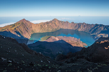 Rinjani Mount is an active volcano in Lombok, Indonesia. The second highest volcano in Indonesia.