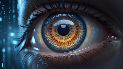 Encoded Watchfulness: The Binary Ocular Symphony. AI generated