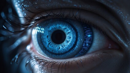 Pixelated Pupil: Eyes of the Digital Sentry. AI generated
