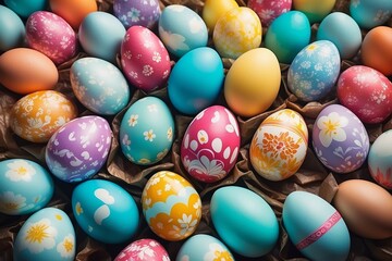 Fototapeta na wymiar Easter Elegance: Enchanting and Adorned Eggs in Whimsical Splendor