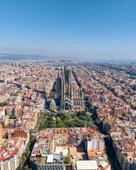 Barcelona Sagrada Familia view from above