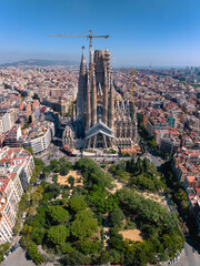 Barcelona Sagrada Familia view from above