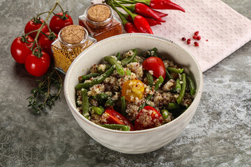 Vegan boiled quinoa with vegetables