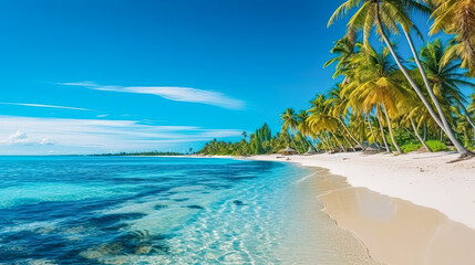 Untouched tropical beach, a serene haven for vacationers.