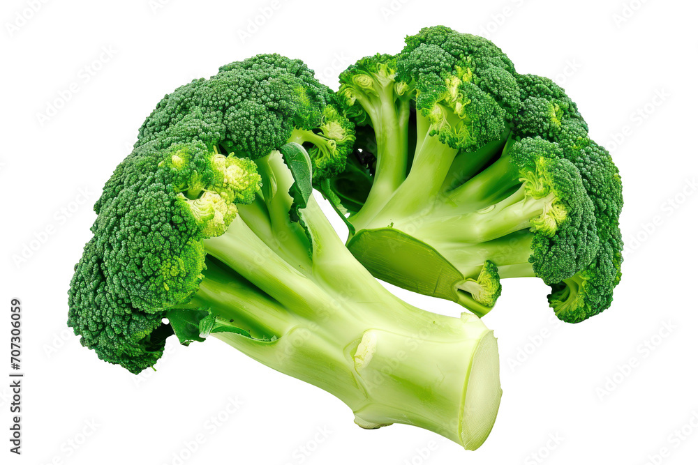 Poster close-up of fresh broccoli on isolate background