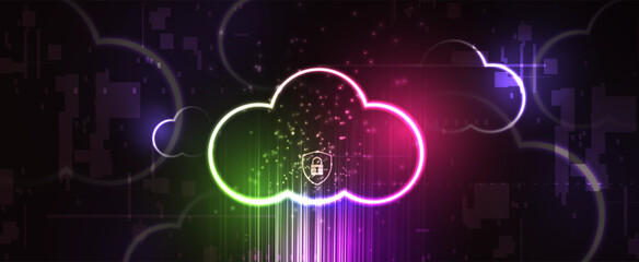 Modern cloud technology. Integrated digital web concept background