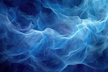 Obraz premium Artistic representation of a psychic wave with abstract forms, A minimalist abstract of geometric shadows and blue gradients, offering a calming and serene backdrop.