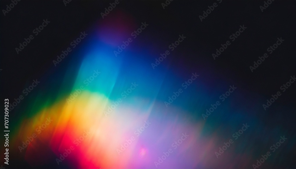 Canvas Prints blur colorful rainbow crystal light leaks on black background defocused abstract multicolored retro film lens flare bokeh analog photo overlay or screen filter effect glow vintage prism colors