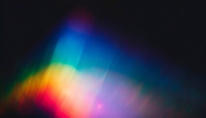 blur colorful rainbow crystal light leaks on black background defocused abstract multicolored retro...