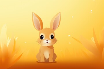 festive cute easter bunny in cartoon style