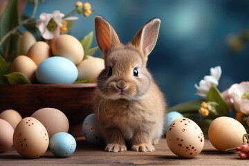 Fototapeta na wymiar easter bunny and easter egg