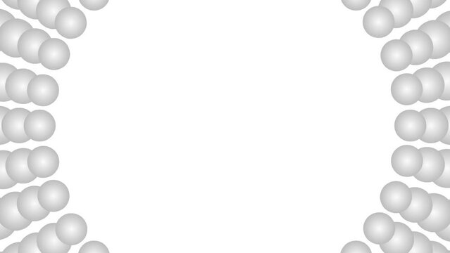 Animated increasing silver dots circles from the center. Vector illustration isolated on white background.