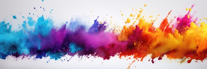 Splash of colorful powder for Holi festival