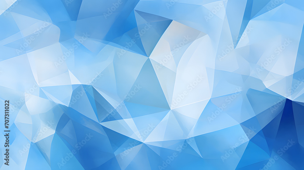 Poster blue abstract background with soft cubism and geometric shapes