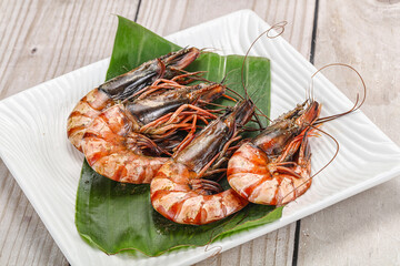 Cooked tiger prawn in the pate