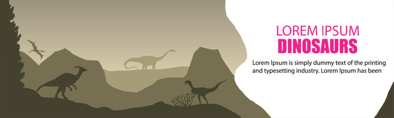 Dinosaur. Dinosaur silhouette. Place for text