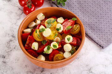 Italian Caprese salad with tomato and mozzarella