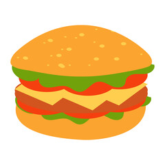 Burger Fastfood snacks flat illustration