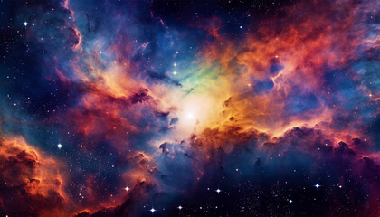 Fototapeta premium Stunning galaxy various colored. Milky way galaxy with stars and space dust in the universe, Long exposure photograph, with grain. Beauty outer space background