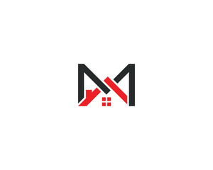 initial Letter M Home Real Estate Logo Concept icon sign symbol Element Design. House, Mortgage, Realtor Logotype. Vector illustration template