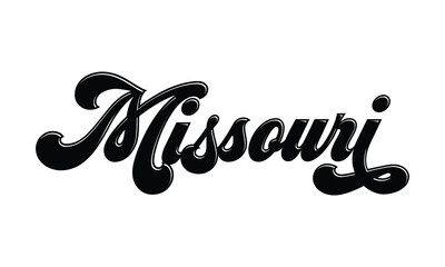 Missouri hand lettering design calligraphy vector, Missouri text vector trendy typography design