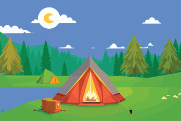 Camping Illustration Background