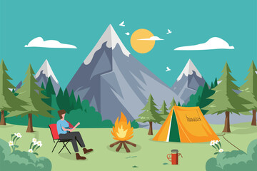 Camping Illustration Background