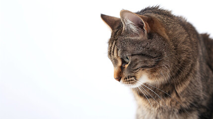 Fototapeta premium portrait,cat, looking down,