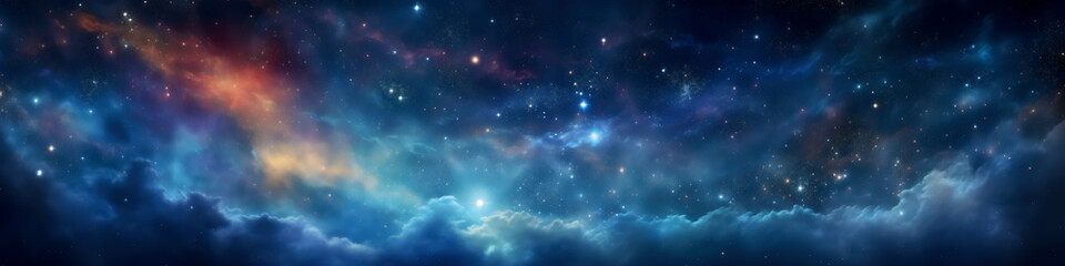 Fototapeta na wymiar Banner Background of outer star space in galaxy. Astronomy and cosmonaut day concept.
