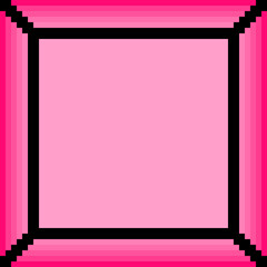 Pink square background with black outline and pink gradient frame