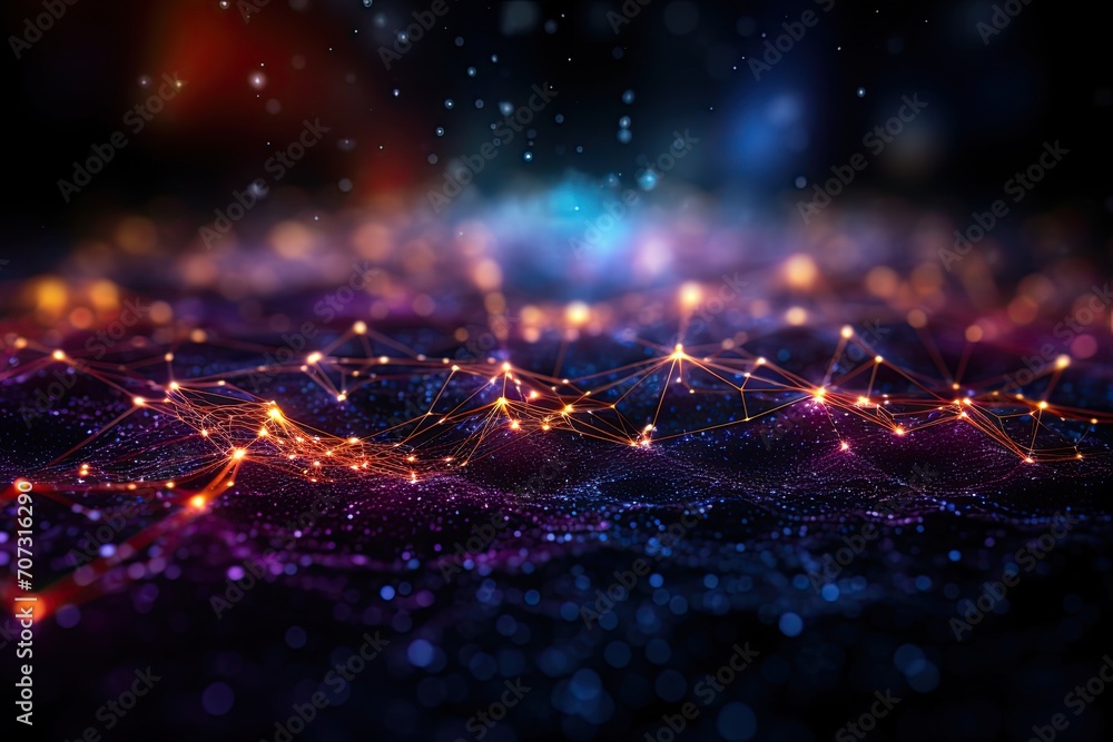 Poster technology and science background with particles,