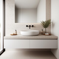 Fototapeta na wymiar modern bathroom terrazzo interior