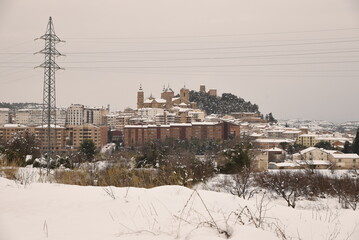 Epoca de nieves, nevada en Alcañiz, Teruel. Filomena en 2021.