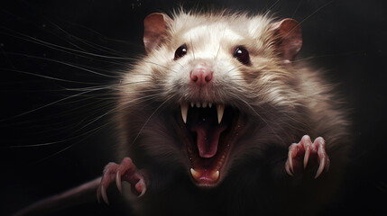 Shadowy Intrigue: Evel Hamster Amidst Danger. Generative AI - obrazy, fototapety, plakaty