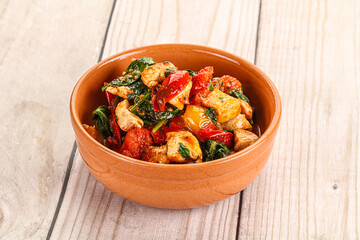 Chicken with tomato and spinach
