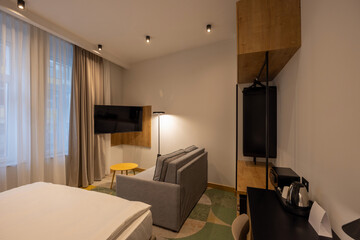 Interior of a modern hotel room