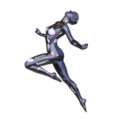 女性サイボーグ　3DCG レンダリング