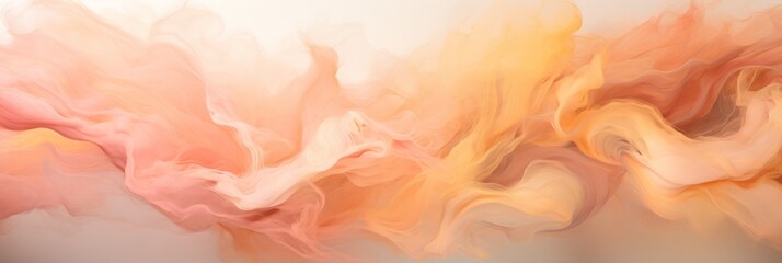 abstract background, backdrop in Peach Fuzz, swirling, wavy. color 2024. banner, panorama.