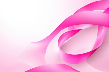 Pink ribbon breast cancer. Woman health and patient survivor fighting with breast tumor illness