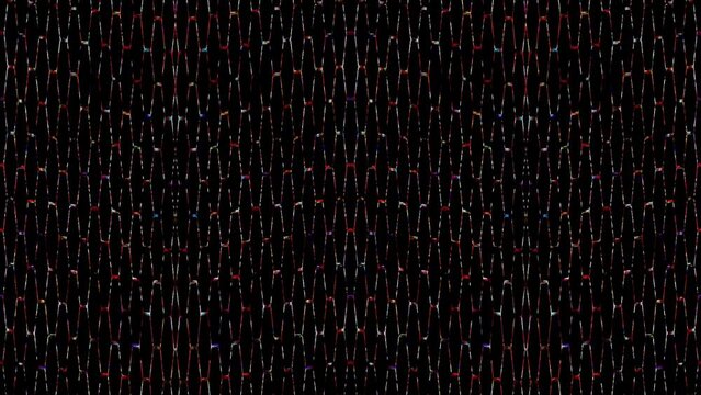 3D Abstract shining bright lines set wave, colorful, black background	
