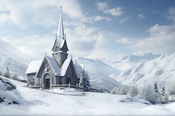 church in the mountains - Powered by Adobe