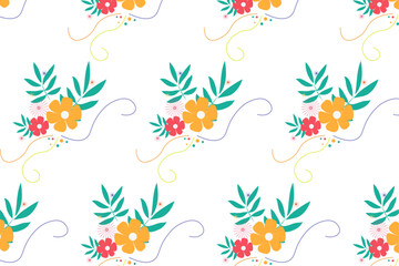 Fototapeta na wymiar y2k style seamless floral pattern