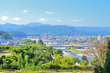 人吉城二の丸跡から人吉市街の眺め　熊本県人吉市