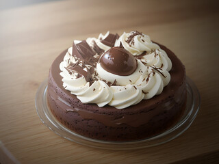 Food photography of delicious chocolate cake 
