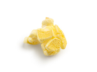 Crispy popcorn on white background