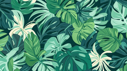 Immerse your designs in tropical bliss with this seamless pattern. - obrazy, fototapety, plakaty