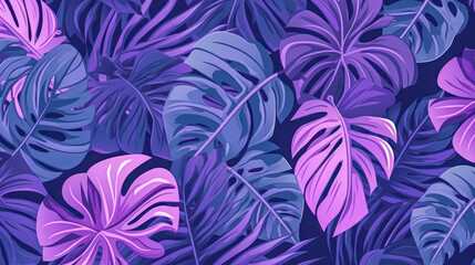 Lively neon tropical leaves in a captivating set of hand drawn illustrations.