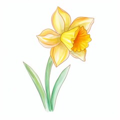 Illustration einer Gelben Osterglocke
